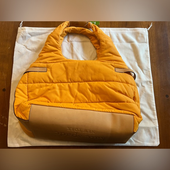 Kate Spade mustard color puffy bag with dust bag - Picture 4 of 7